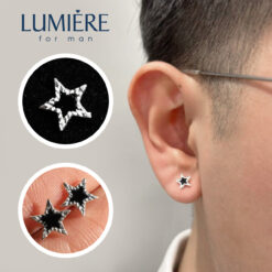 Khuyên Tai Ngôi Sao Sơn Đen Bóng Lumière Jewelry | A24