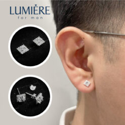 Khuyên Tai Vuông Đá Chủ Lumière Jewelry | A25