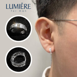Khuyên Tai Tròn Đính Đá Vuông Lumière Jewelry | A30
