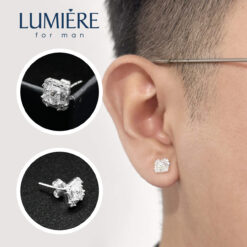 Khuyên Tai Vuông Gắn Đá Chủ Ghép Lumière Jewelry | A40