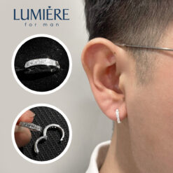 Khuyên Tai Tròn Đính Đá Bạc 925 Lumière Jewelry | A43