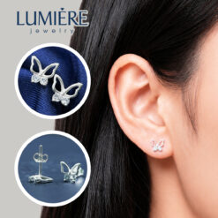 Khuyên Tai Bướm Đính Đá Bạc 925 Lumière Jewelry | A81