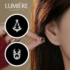 Khuyên Tai Cây Thông & Tuần Lộc Bạc 925 Lumière Jewelry | A55