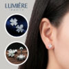 Khuyên Tai Hoa 4 Cánh Bạc 925 Lumière Jewelry Đính Đá | A60