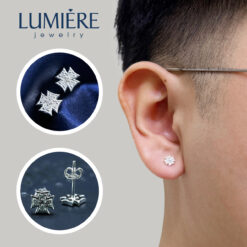 Khuyên Tai Chữ Thập Nhỏ Đính Đá Lumière Jewelry | A63