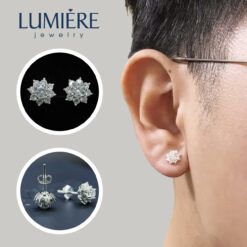 Khuyên Tai Đính Đá Hoa Tám Cánh Lumière Jewelry | A74