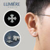 Khuyên Tai Chữ Thập Bạc S925 Đính Đá Lumière Jewelry | A76