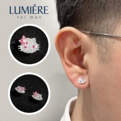 Khuyên Tai Mèo Kitty Đính Đá Lumière Jewelry | A34