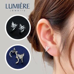 Khuyên Tai Helix Bạc S925 Bướm Đính Đá CZ Lumière Jewelry | A71