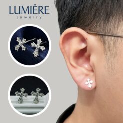 Khuyên Tai Thánh Giá Đính Đá Lumière Jewelry | A45