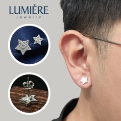 Khuyên Tai Ngôi Sao Đính Đá Bạc 925 Lumière Jewelry | A42