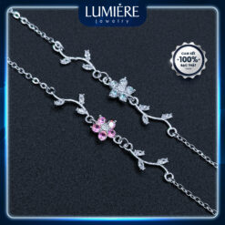 Vòng Tay Nữ Bạc 925 Hoa Mai Đính Đá Lumière Jewelry | LTN-01
