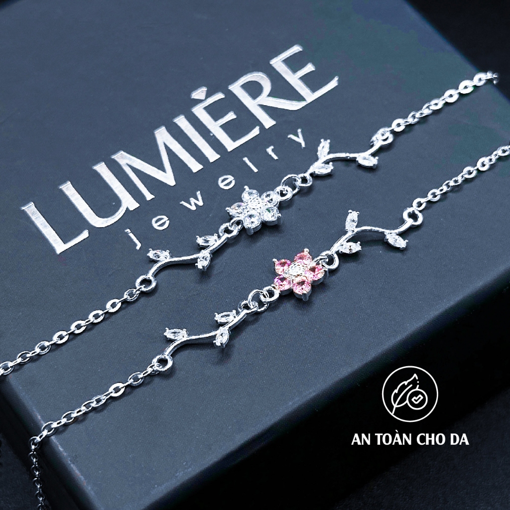 Vòng Tay Nữ Bạc 925 Hoa Mai Đính Đá Lumière Jewelry